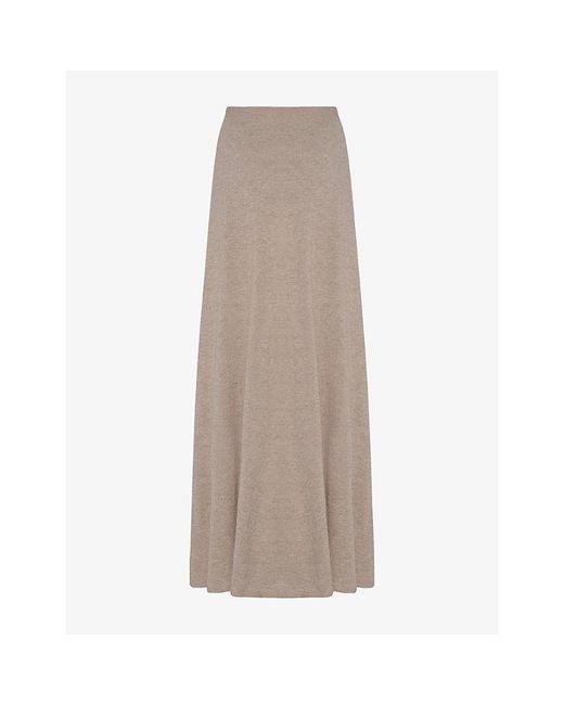 The Row Brown Noella High-Waist Cashmere Maxi Skirt