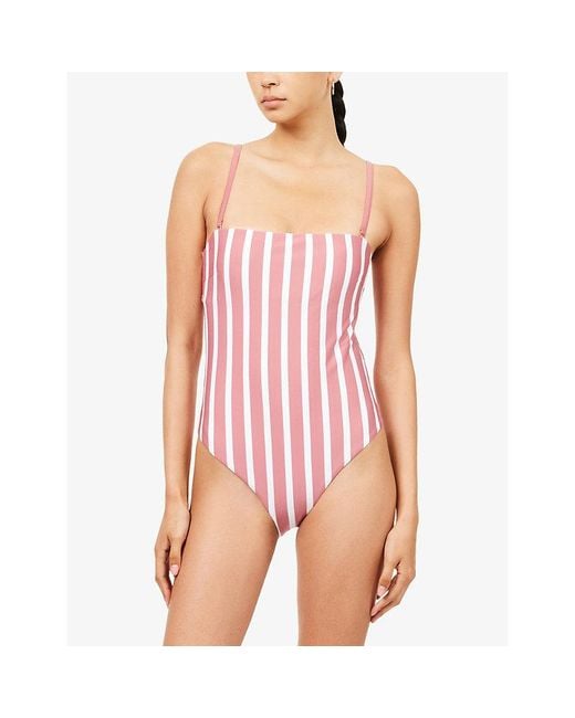 Heidi Klein Red Tramoniti Square-Neck Swimsuit