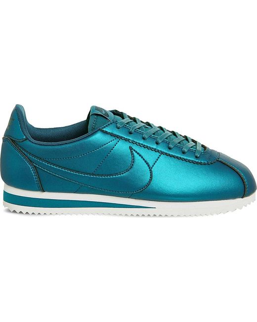Nike Classic Cortez Og Metallic Trainers in Blue | Lyst
