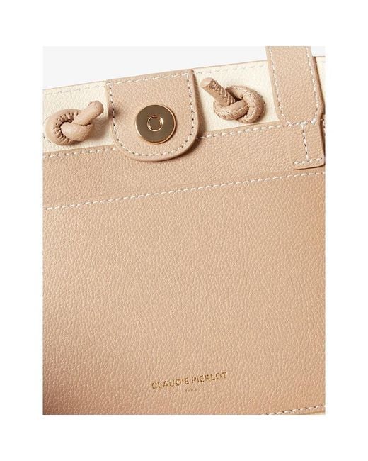 Claudie Pierlot Brown Grained-Texture Leather Tote Bag