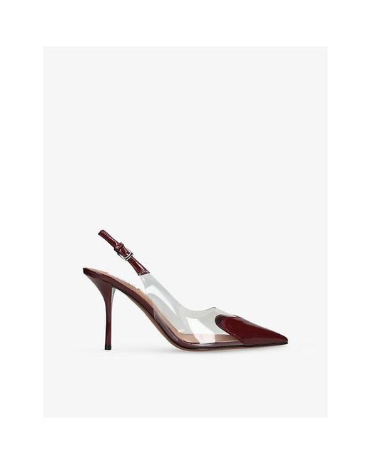 Alaïa Multicolor Coeur 90 Heart-Shaped Patent-Leather Heeled Slingbacks