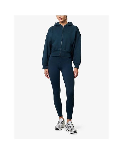WE Are Tala Blue Cocoon Sweat Zip-Up Cotton-Blend Hoody