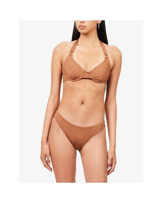 Cheap Monday White Honolulu Ring-Hardware Underwired Bikini Top