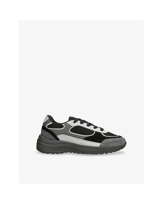 Arne Black Apollo Suede And Mesh Low-Top Trainers for men