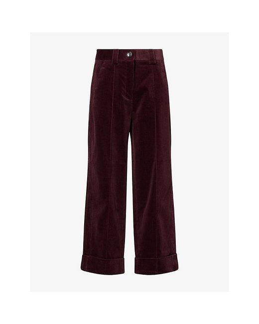 ME+EM Purple Cropped Velvet Trousers