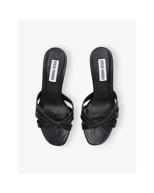 Steve Madden Black Cary Leather Heeled Sandals