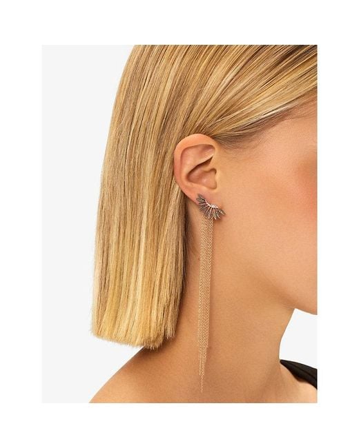 Kismet by Milka White Feather Arc 0.06Ct Diamond Stud Earring