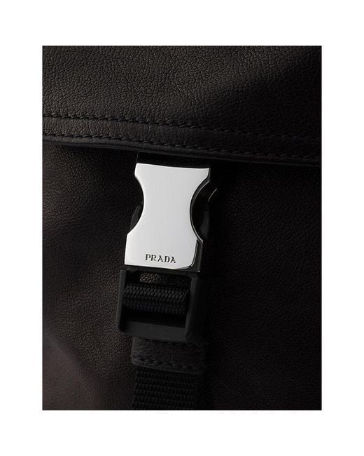 Prada Black Explore Leather Backpack for men