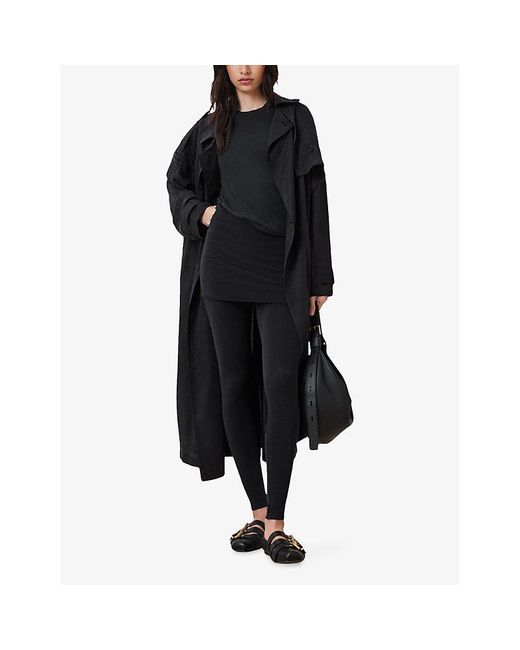 AllSaints Black Raffi Slim-Fit High-Rise Cotton Leggings
