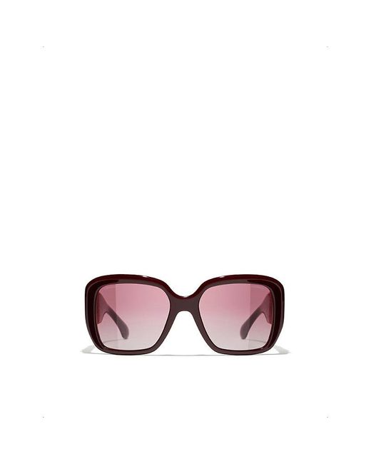 Chanel Purple Ch5512 Square-frame Acetate Sunglasses
