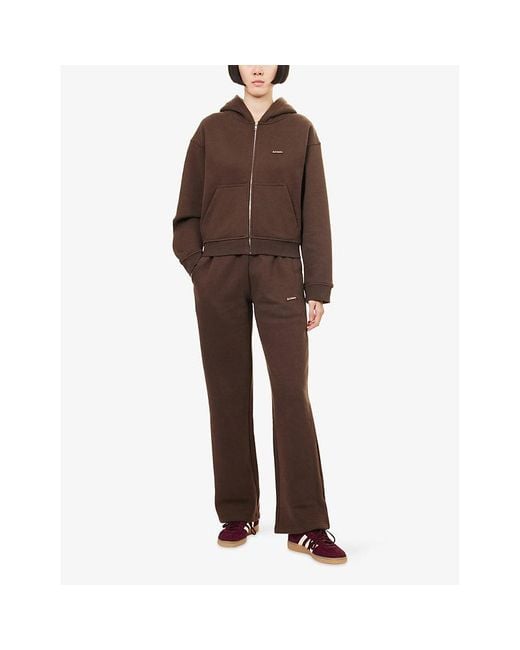 Ru & Rocka Brown Zip Core Jersey Hoodie