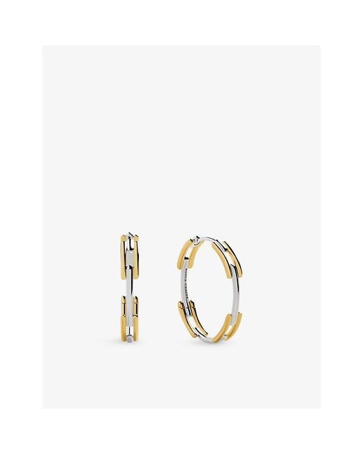 Monica Vinader Metallic Signature Link 18Ct Vermeil Hoop Earrings