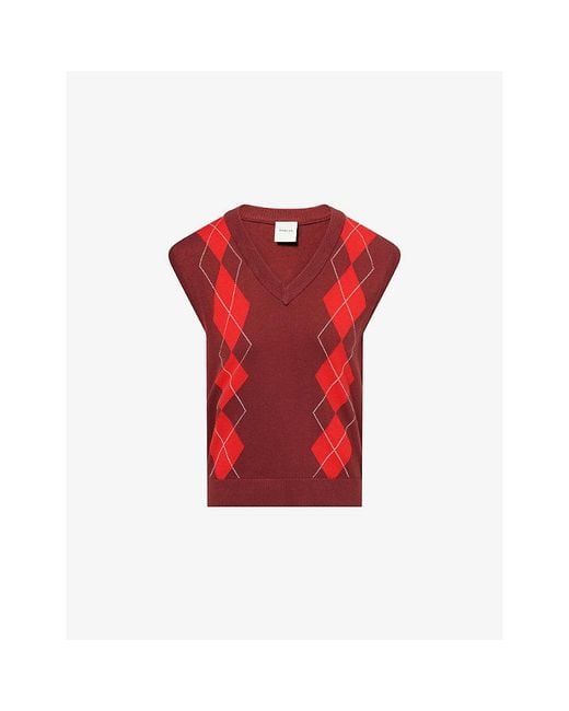 Varley Red Ruben Argle-Knit Vest