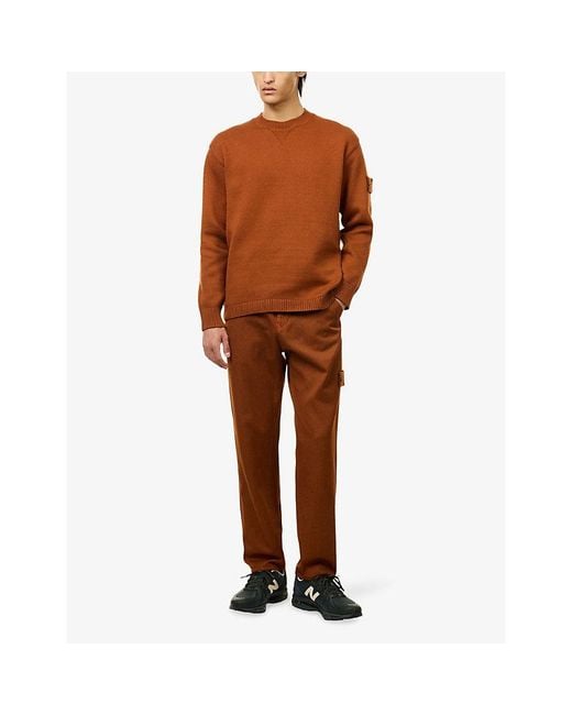 Stone Island Brown Ghost Plush Stitch Knit Cotton-Blend Jumper for men