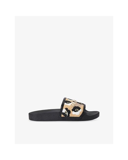 Carvela Kurt Geiger Multicolor Giorgia Flower Raffia Sliders
