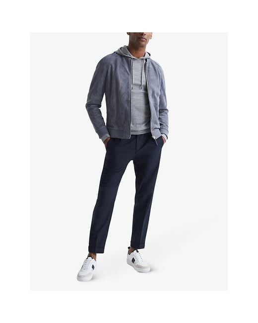 Reiss Gray Holland Wool Knit Hoody for men