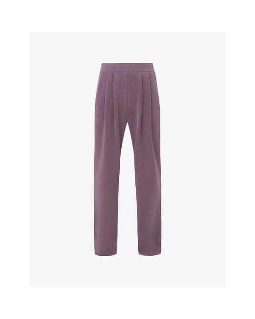 Sweaty Betty Purple Sand-Wash Wide-Leg Stretch-Modal Trousers