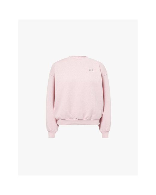 Alo Yoga Pink Accolade Round-Neck Cotton-Blend Sweatshirt