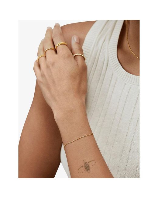 Monica Vinader Natural Station 18Ct-Plated Vermeil Sterling- Chain Bracelet