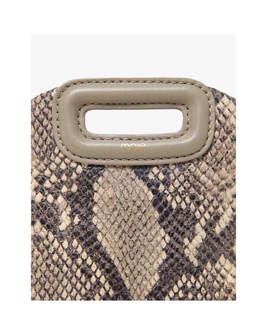 Maje Multicolor Miss M Mini Snake-Print Leather Shoulder Bag