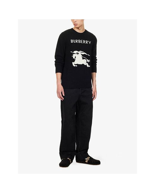 Burberry Black Knight Wool-Cashmere Knitted Jumper for men