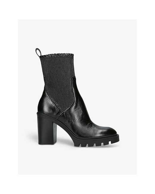 Dolce Vita Black Marni H2o Crinkled Patent-leather Heeled Ankle Boots