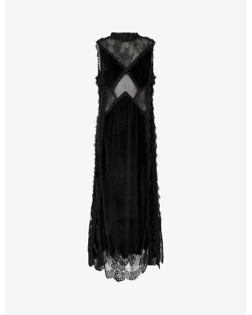 AllSaints Black Mila Lace Mini Dress