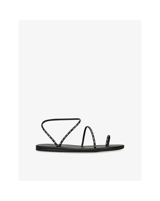 Ancient Greek Sandals Black Astro Faux-Leather Flat Sandals