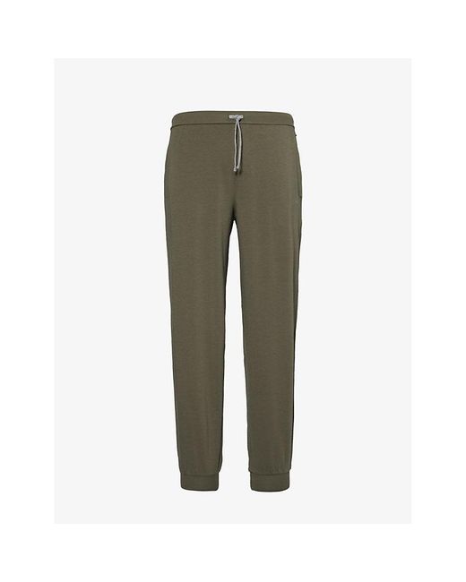 Boss Green Logo-embroidered Stretch-cotton jogging Bottoms for men