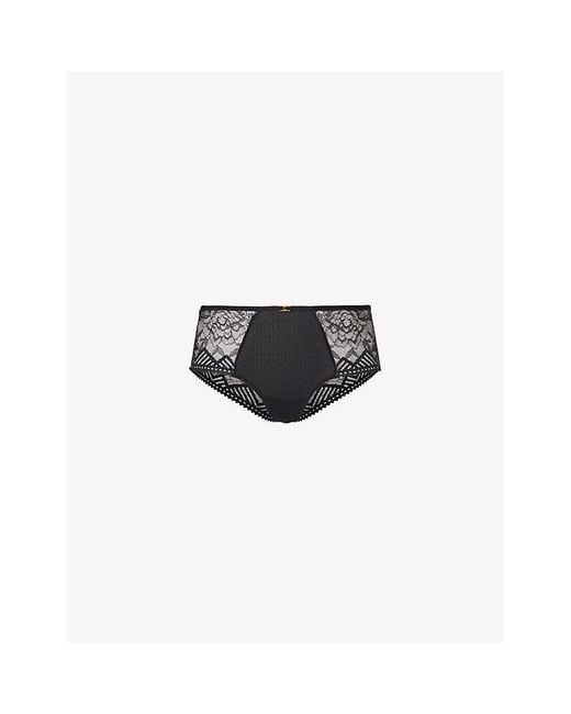 Chantelle Black Origins Mid-Rise Lace Hipster Briefs