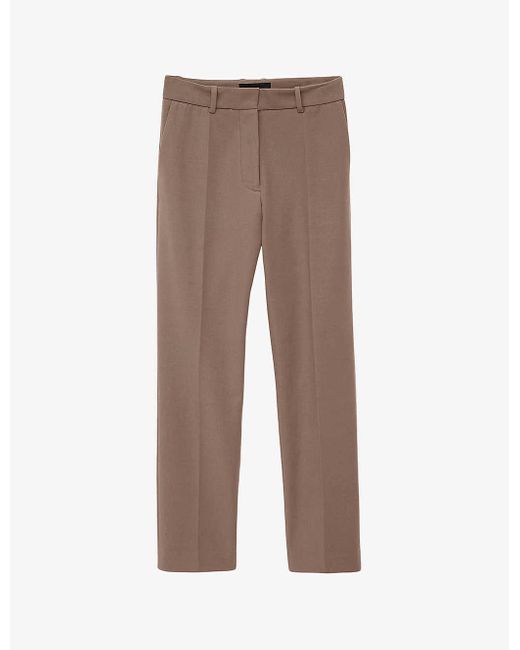 Joseph Brown Coleman Straight-leg High-rise Stretch-cotton Trousers