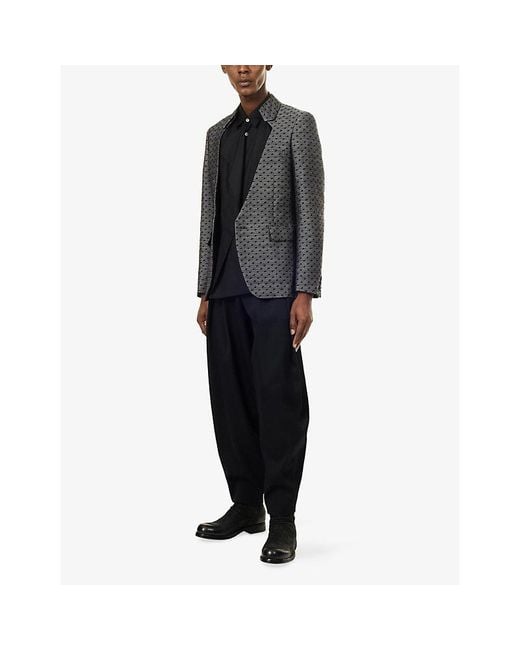 Comme des Garçons Gray Split Single-Breasted Wool-Blend Blazer for men
