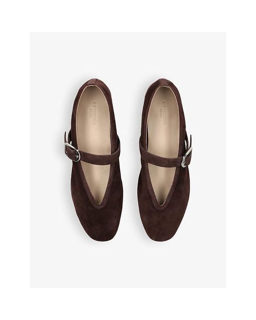 Le Monde Beryl Brown Stella Pointed-Vamp Suede Flats
