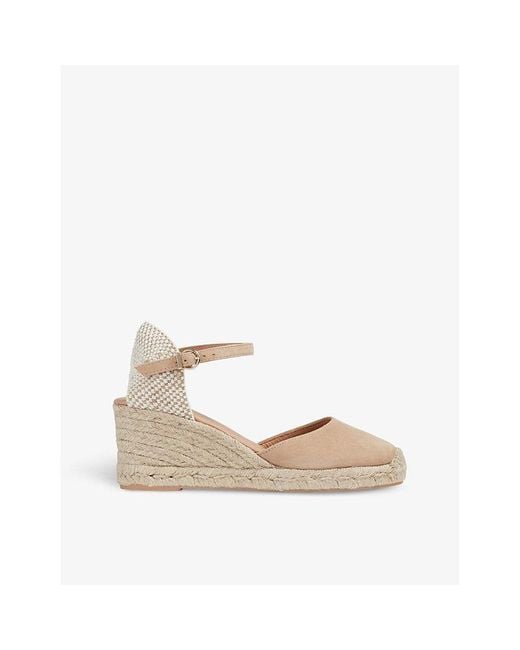 LK BENNETT Marissa wedge heel suede espadrilles