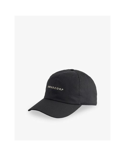 Rick Owens Black Brand-Embroidered Panelled Stretch-Cotton Baseball Cap for men