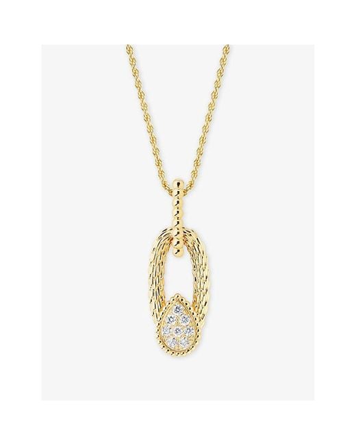 Boucheron White Serpent Bohème 18Ct- And 0.32Ct Brilliant-Cut Diamond Pendant Necklace