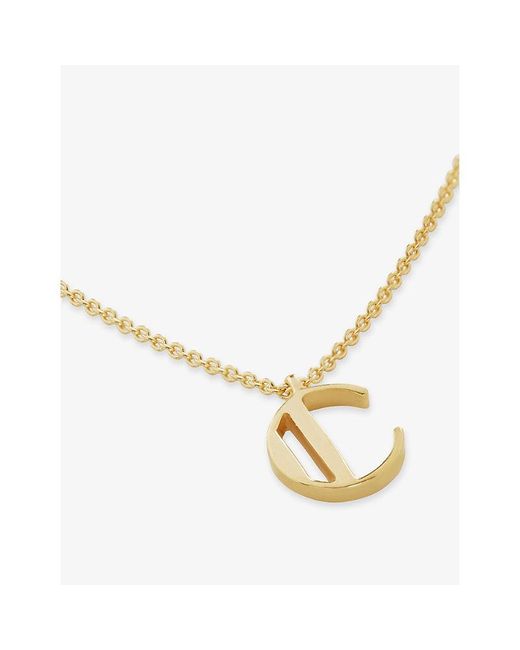 Monica Vinader Metallic Initial C 18Ct Vermeil Plated 925 Sterling Necklace