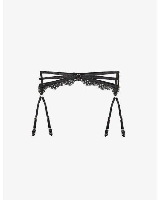 Aubade After Midnight Stretch-lace Suspender Belt in Black | Lyst