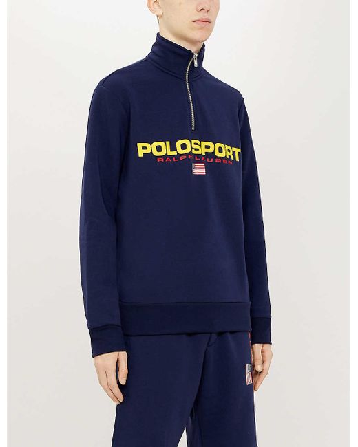 Ralph Lauren Blue Polo Sport Fleece Sweatshirt for men