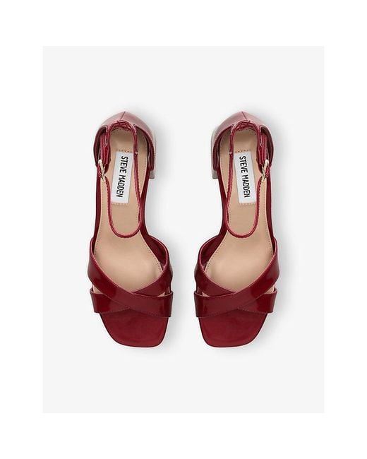 Steve Madden Red Fergie 238 Faux-Leather Heeled Sandals