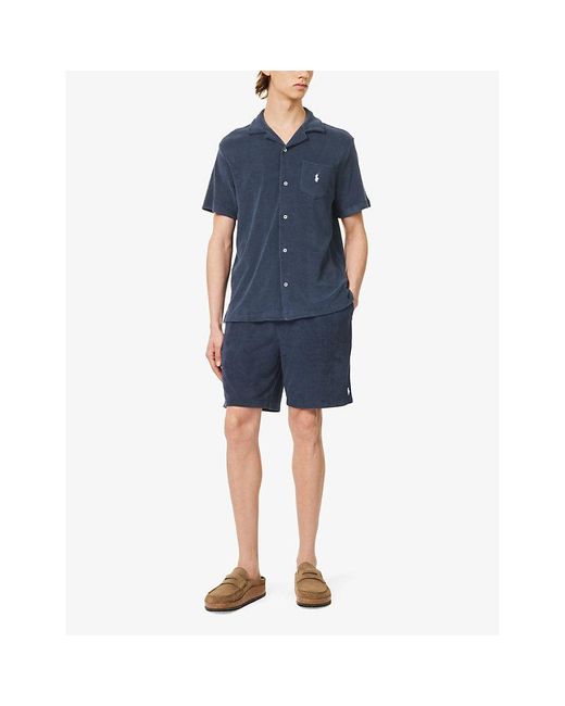 Polo Ralph Lauren Blue Regular-fit Terry-texture Cotton And Recycled Polyester-blend Shirt for men