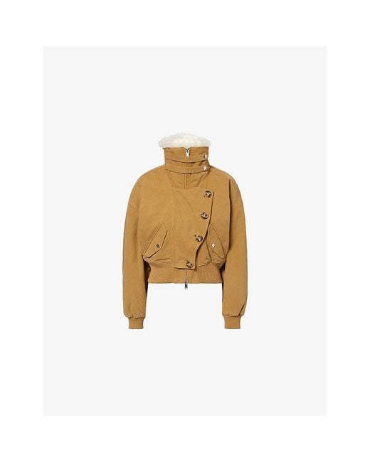 Isabel Marant Metallic Oana Funnel-Neck Cotton Jacket