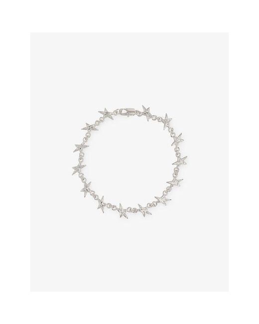 Twojeys White Organic Star Sterling-Plated Brass Bracelet for men
