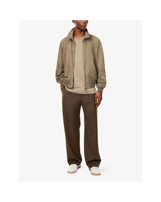 Tom Ford Men's Natural Crewneck Short-Sleeves Woven T-Shirt