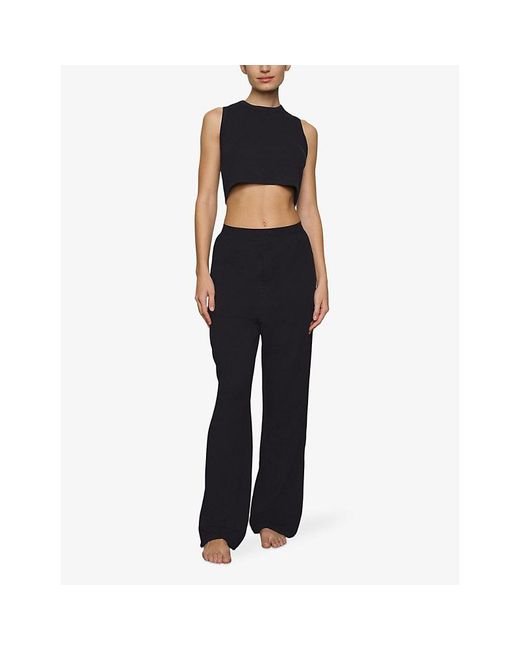Skims Black Boyfriend Relaxed-Fit Stretch-Woven Trousers