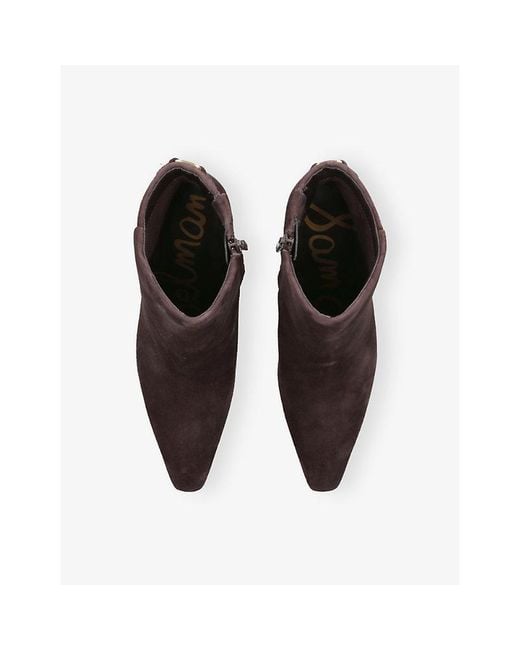 Sam Edelman Brown Saige Suede Heeled Ankle Boots