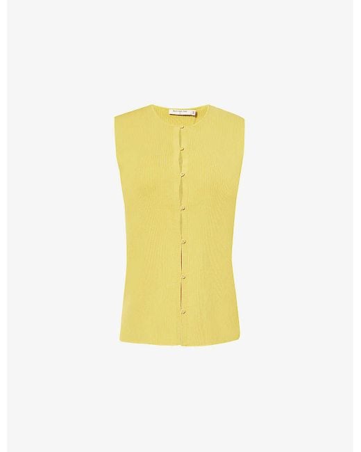 Bec & Bridge Yellow Sorrento Sleeveless Cotton-blend Top