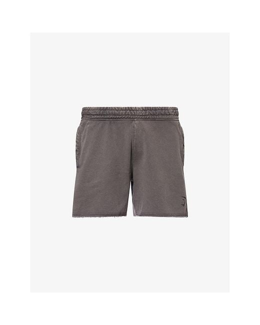 GYMSHARK Gray Heritage 5' Relaxed-Fit Cotton-Jersey Shorts for men