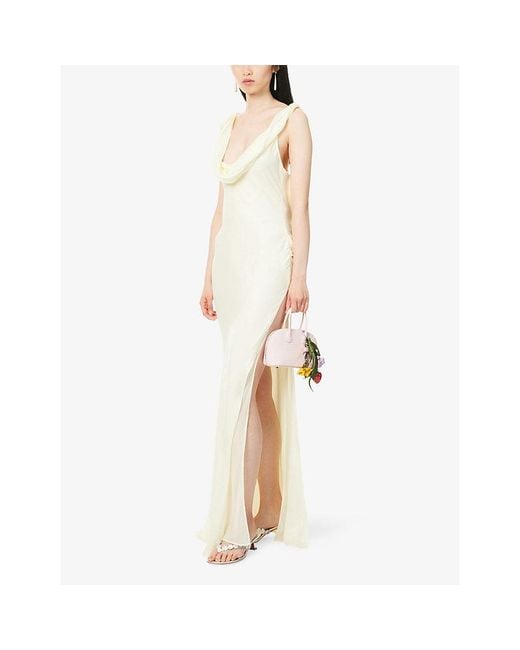 Rat & Boa Yellow Navarra Jacquard Woven Maxi Dress