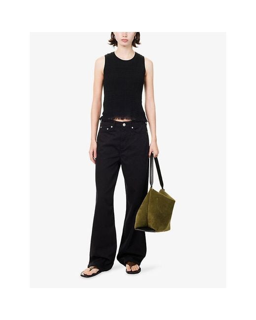 Rag & Bone Black Ayan Knitted Cotton-Blend Vest